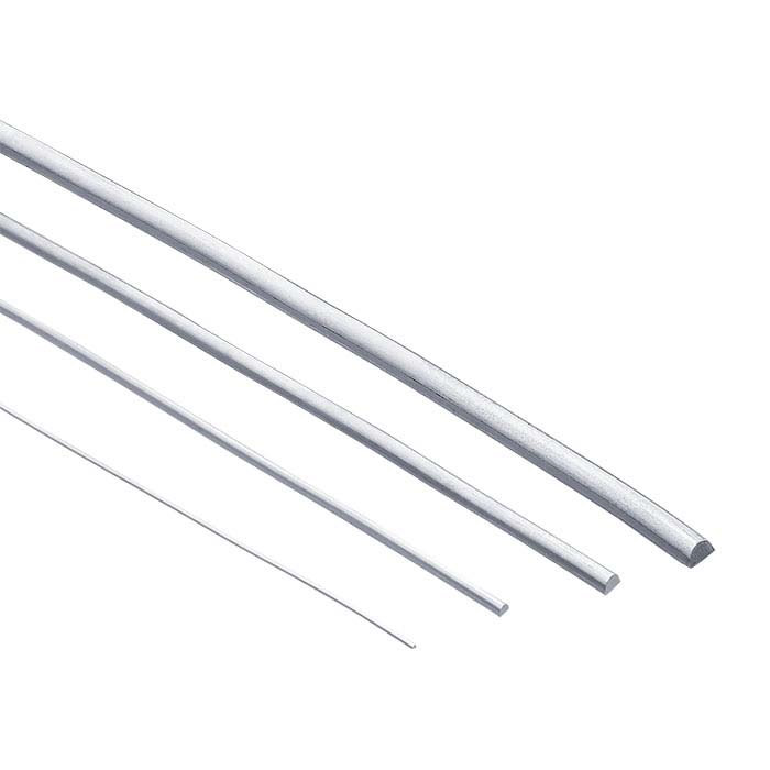 Sterling Silver Half-Round Wire, 16-Ga., Dead-Soft