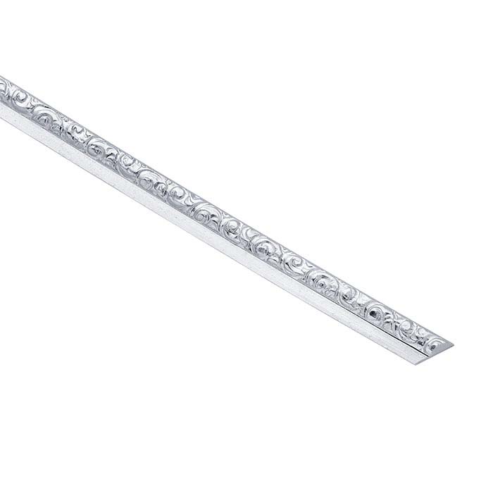 Sterling Silver Patterned Stepped Strip, Dead-Soft