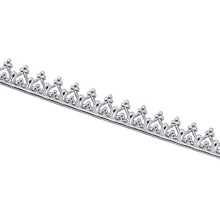 Argentium® Silver "Inverted Heart" Gallery Wire, Hard (as rolled)