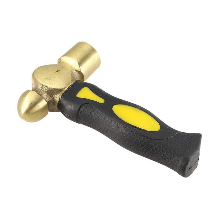 Short-Handle Brass Ball-Peen/Flat Hammer, 1 lb.