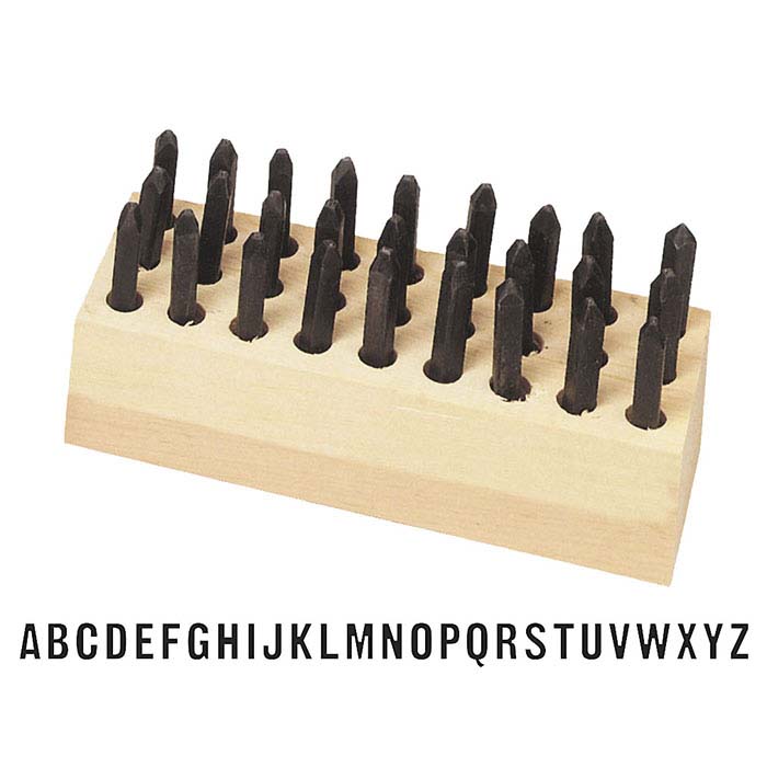 Stamp Set, Alphabet, Straight Shank, 1.5mm Characters