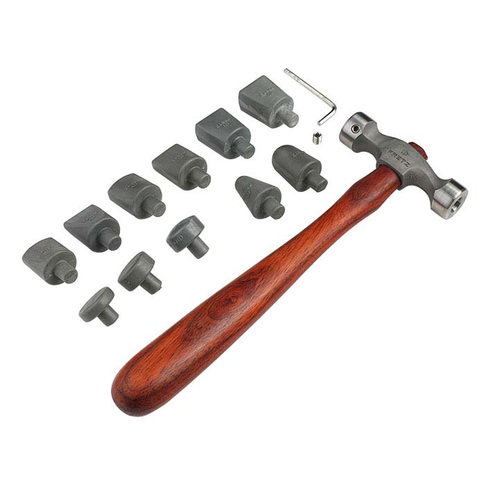 Fretz® HMR107 Jeweler's Planishing Hammer with 11 Nylon Inserts
