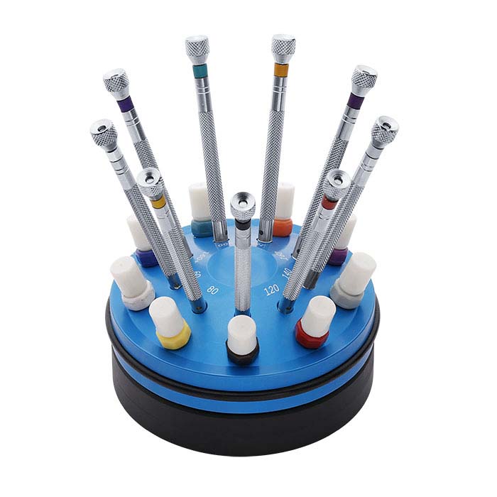 Screwdriver 9-Piece Set with Replacement Tips in Rotating Base