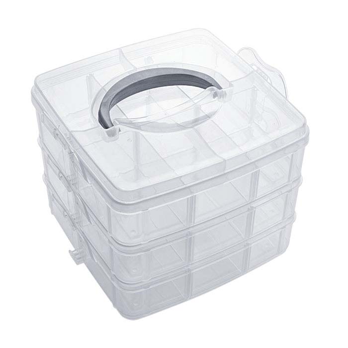 Plastic ThreeLevel Stacked Organizer Box