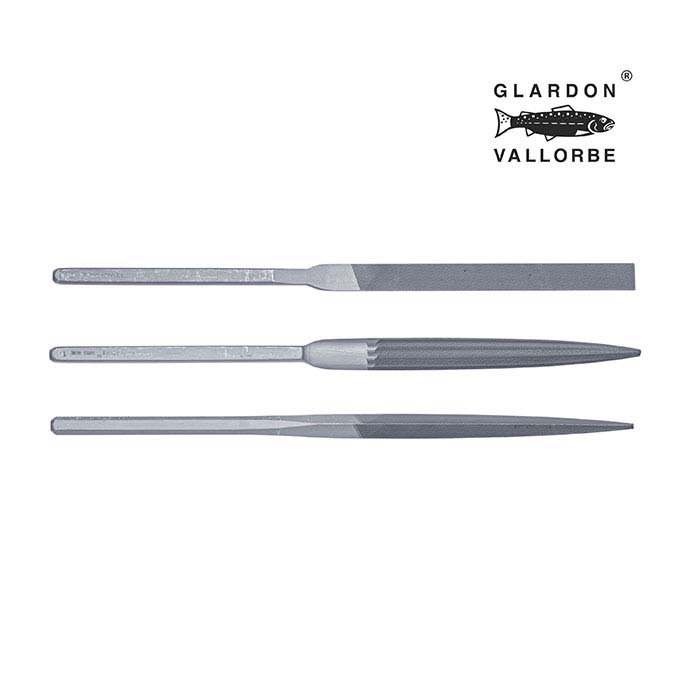 Glardon Vallorbe® Precision Habilis Hand File Set, Swiss Cut #1, Set of 3