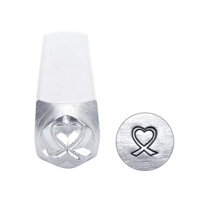 ImpressArt® Heart-Shaped Breast Cancer Ribbon Design Stamp, 6mm Character