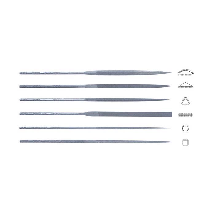 Friedrich Dick Needle File Set, Cut #2, Set of 6