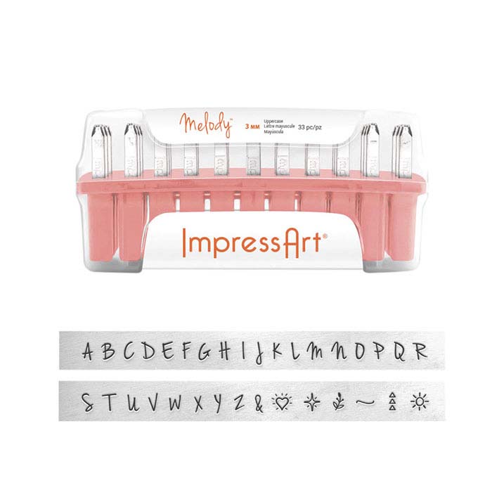 ImpressArt® Design Stamp Set, Uppercase Melody Alphabet, 3mm Characters