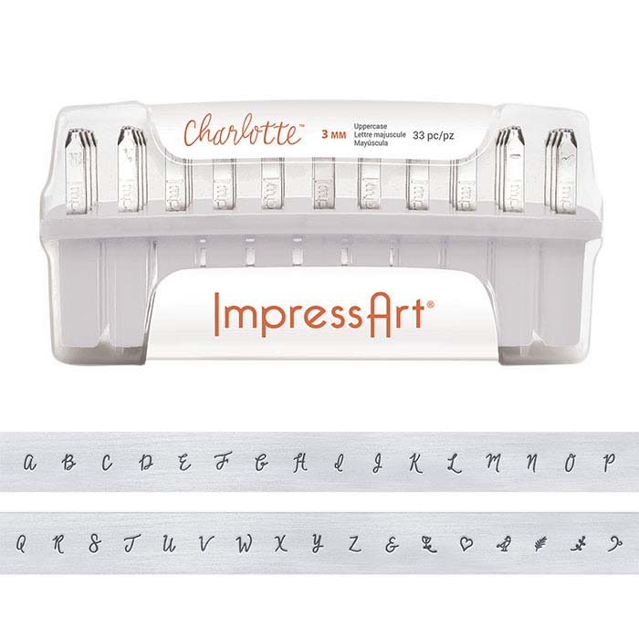 ImpressArt® Design Stamp Set, Uppercase Charlotte Alphabet, 3mm Characters