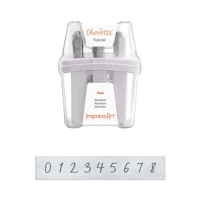ImpressArt® Design Stamp Set, Numbers Charlotte, 3mm Characters
