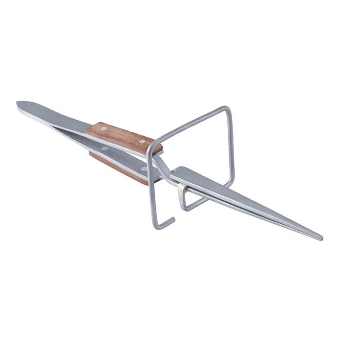 Stainless Steel Stand-Up Straight Cross-Lock Tweezers with Fiber-Grip Handles