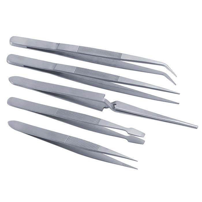 Steel Utility Tweezers Assortment, Set of 3