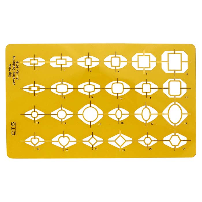 Jewelry Design Template 2019 for Top View Ring Shank Shapes