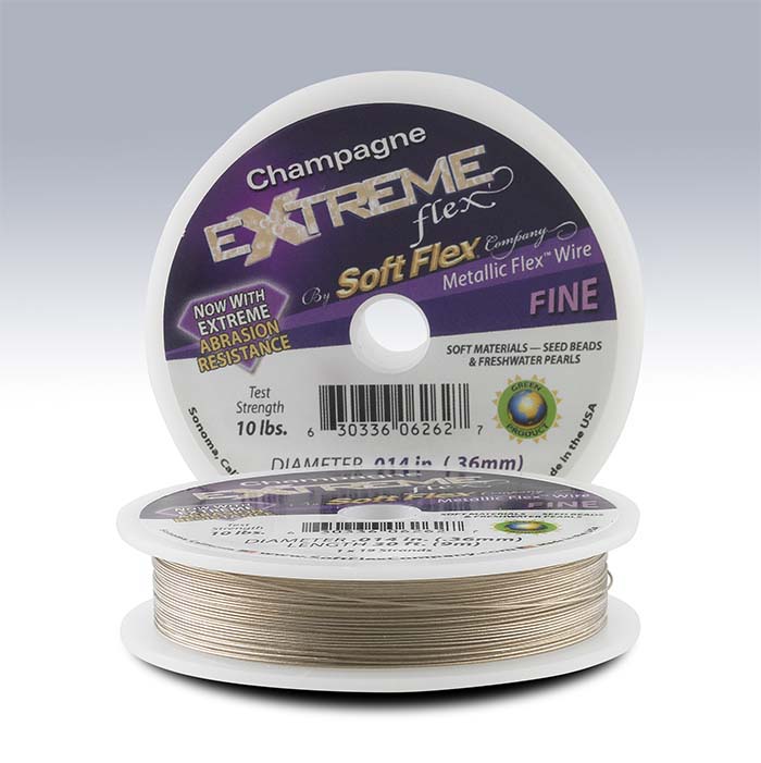 Soft Flex® Extreme 19-Strand Champagne .014" Beading Wire, 30-ft. Spool