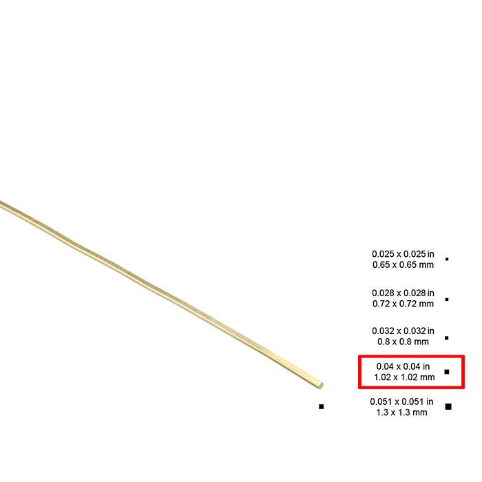 Jeweler's Brass Square Wire, 1-Lb. Spools, 1/2-Hard