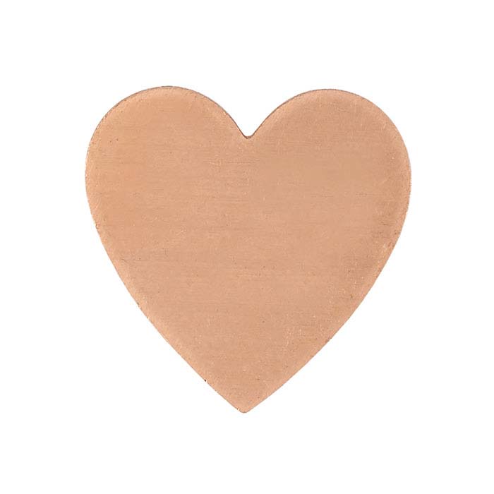 Copper 17.5mm Heart Stamping, 18-Ga.
