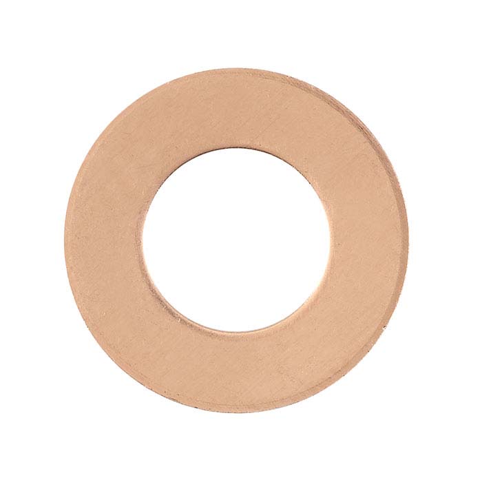 Copper 25.5mm Washer Stamping, 18-Ga.