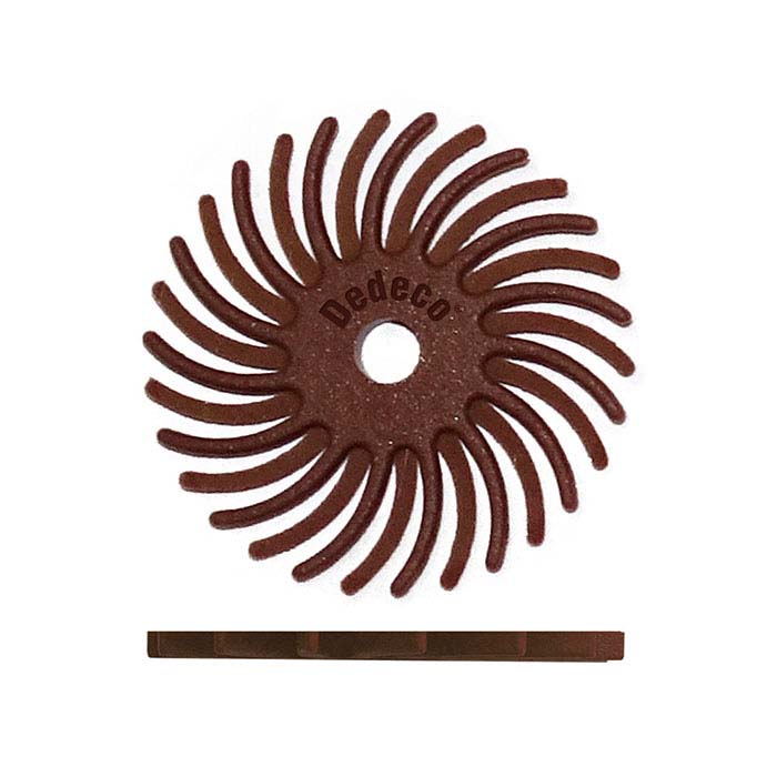 Dedeco® Sunburst® 1" Radial Disc, 36-Grit, Brown
