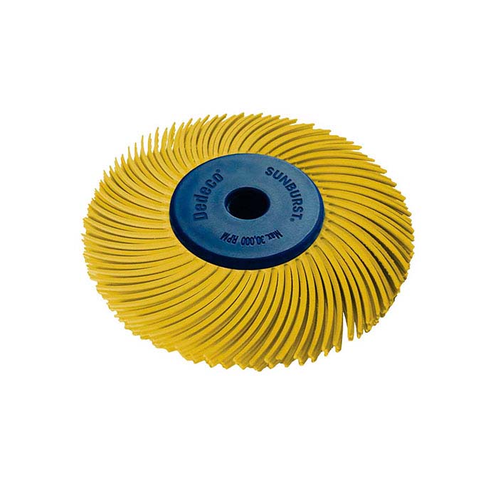 Dedeco® Sunburst® 2" 3Ply Radial Bristle Disc, 80Grit, Yellow