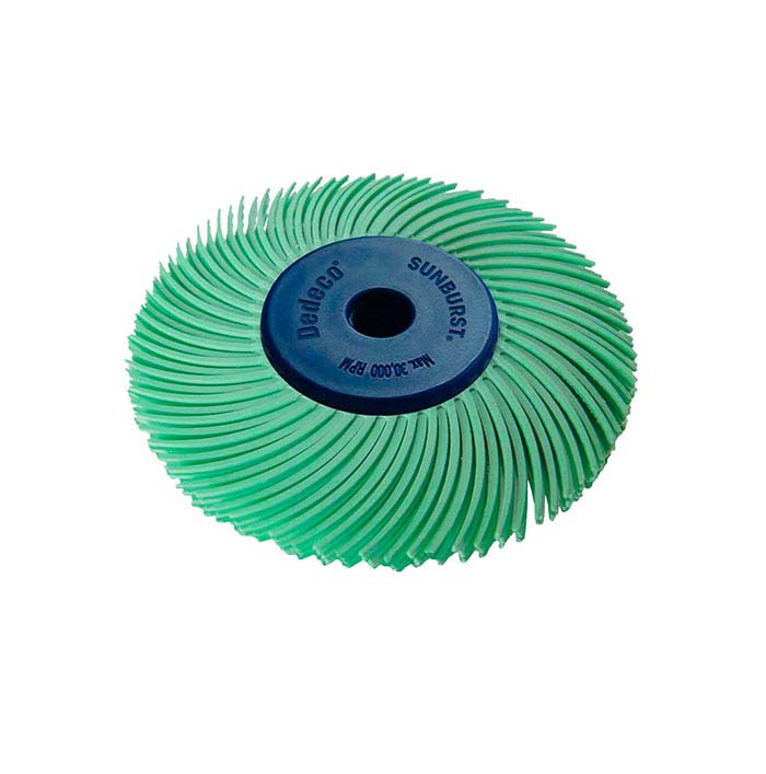 Dedeco® Sunburst® 2" 3-Ply Radial Bristle Disc, 1-Micron, Light Green