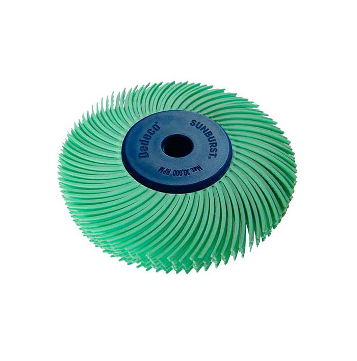 Dedeco® Sunburst® 2" 6-Ply Radial Bristle Disc, 1-Micron, Light Green