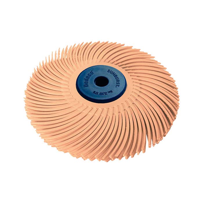 Dedeco® Sunburst® 3" 3-Ply Radial Bristle Disc, 6-Micron, Peach