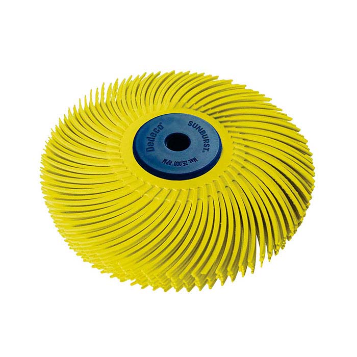 Dedeco® Sunburst® 3" 6-Ply Radial Bristle Disc, 80-Grit, Yellow