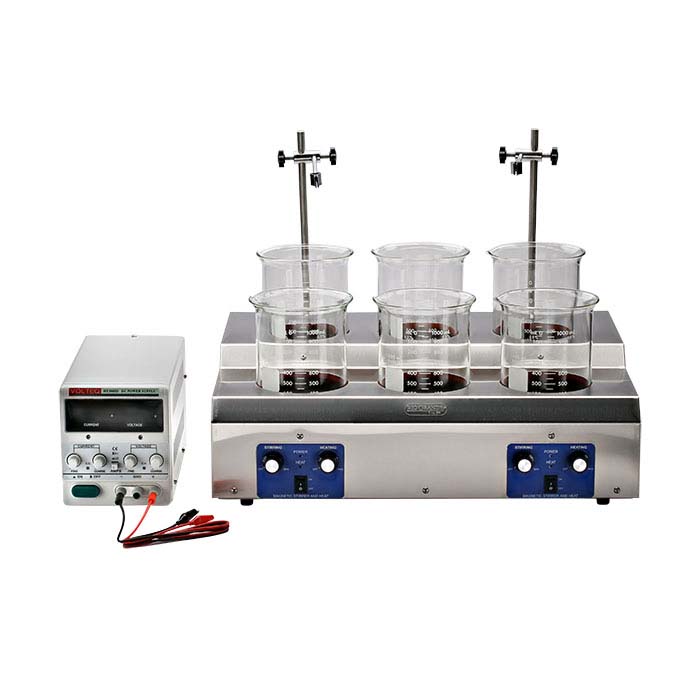 Midas Six-Station Plating System with 5-amp Rectifier, 1-Liter