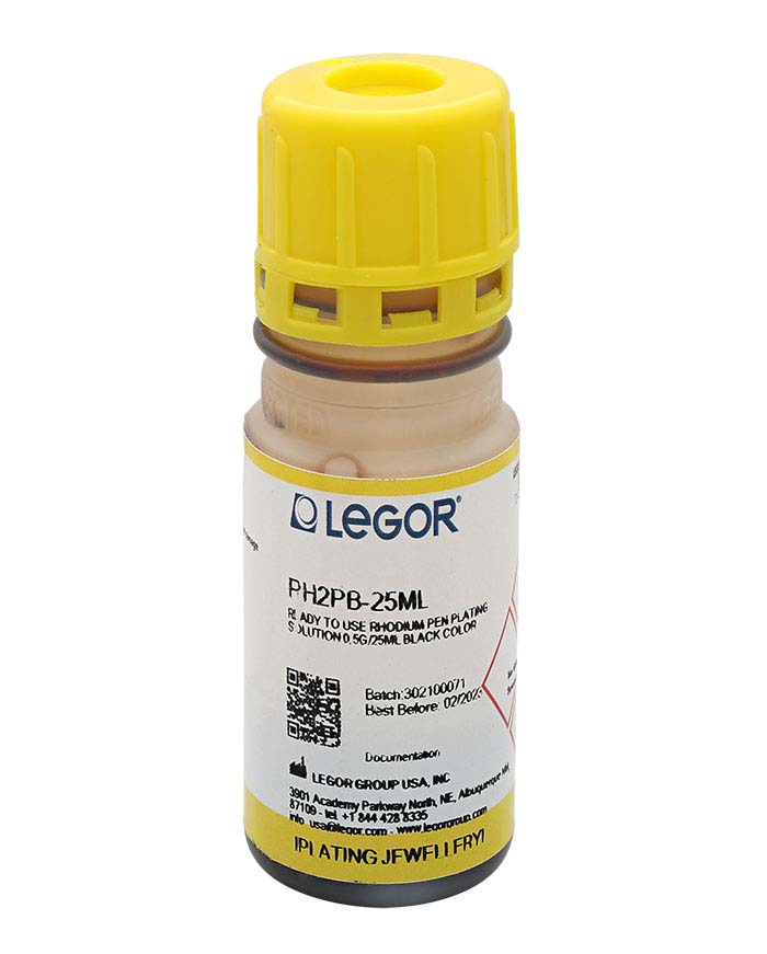 Legor® RH2PB Ultrablack Rhodium Pen-Plating Solution, Acid-Based