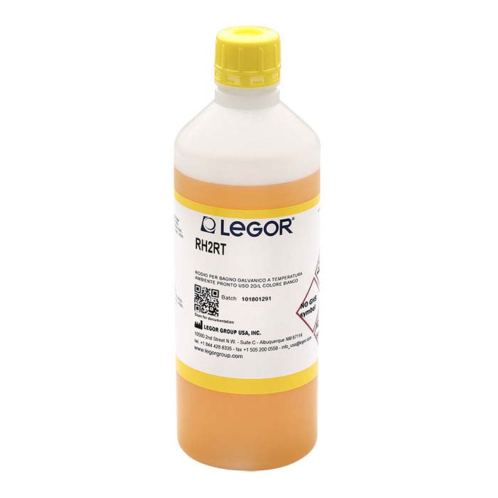 Legor® Super Bright White Room-Temperature Rhodium Plating Solution, Acid-Based
