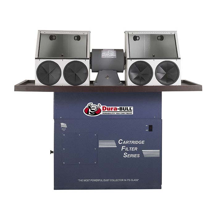 DuraBULL® 1hp Enclosed Cartridge Polishing Station, 1,100 cfm