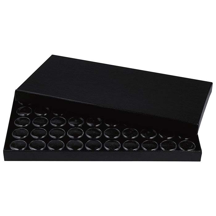 Black Paper-Covered Full-Size Gem Tray with Lid