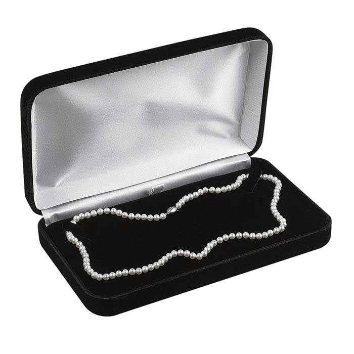 Black Velvet Earring Pendant Necklace Chain Jewelry Gift Box with FREE White Box