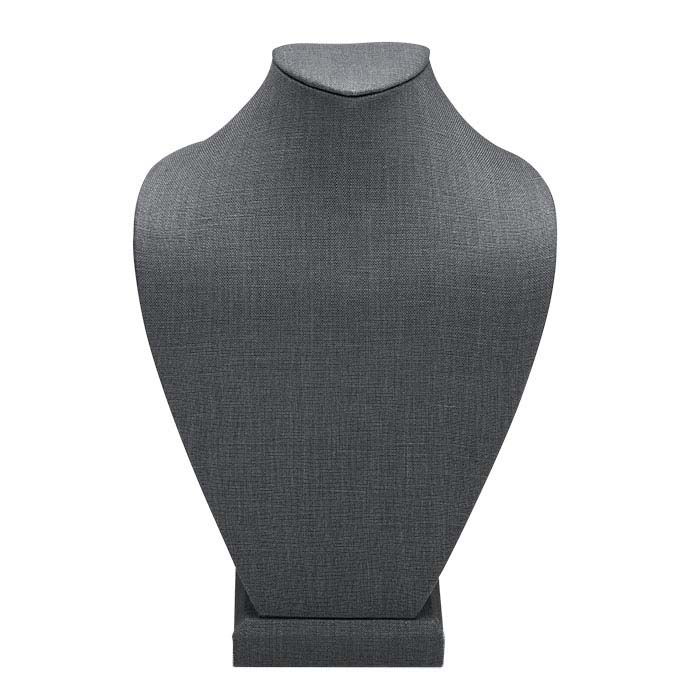 Gray Linen Necklace Bust Display