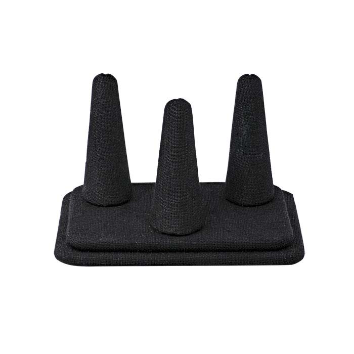 Black Linen Pretty Fingers™ Three-Ring Display