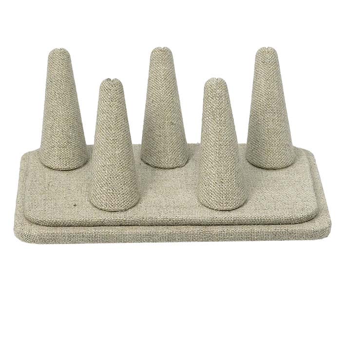 Natural Linen Pretty Fingers™ Five-Ring Display