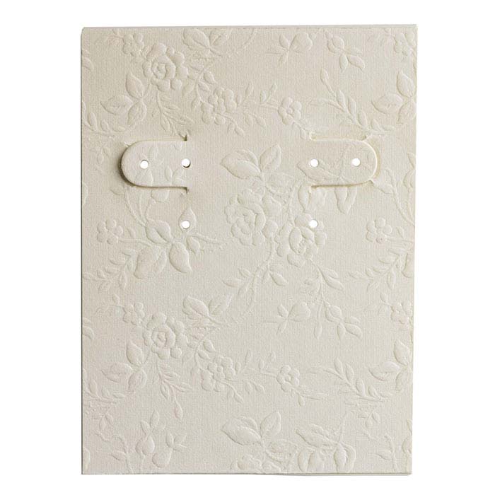 Ivory Floral-Embossed Paper-Covered Earring Card