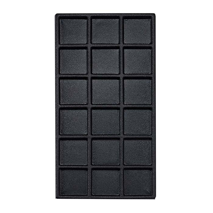 Black Textured Plastic 18-Compartment Tray Insert