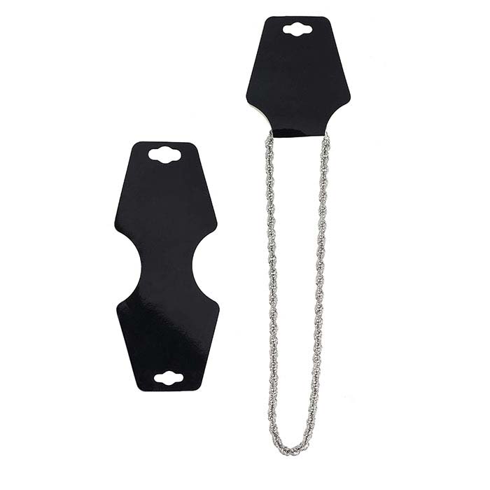 Black Glossy Paper Necklace or Bracelet Card