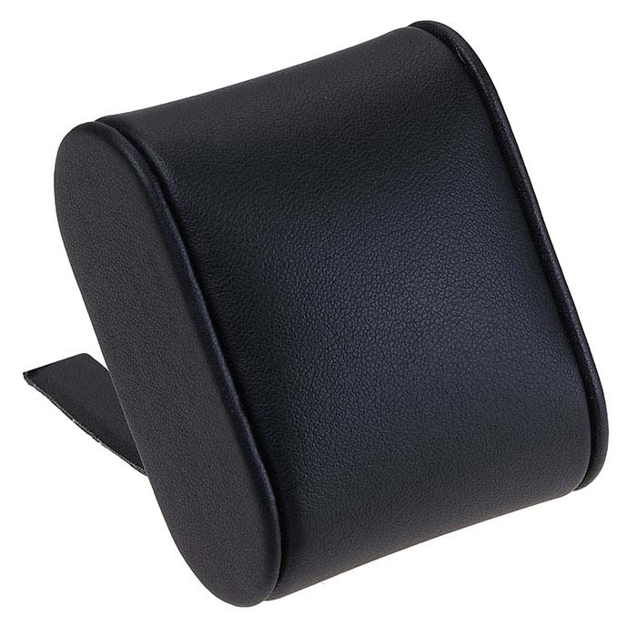 Black Vienna Faux Leather Watch Pillow Display with Stand