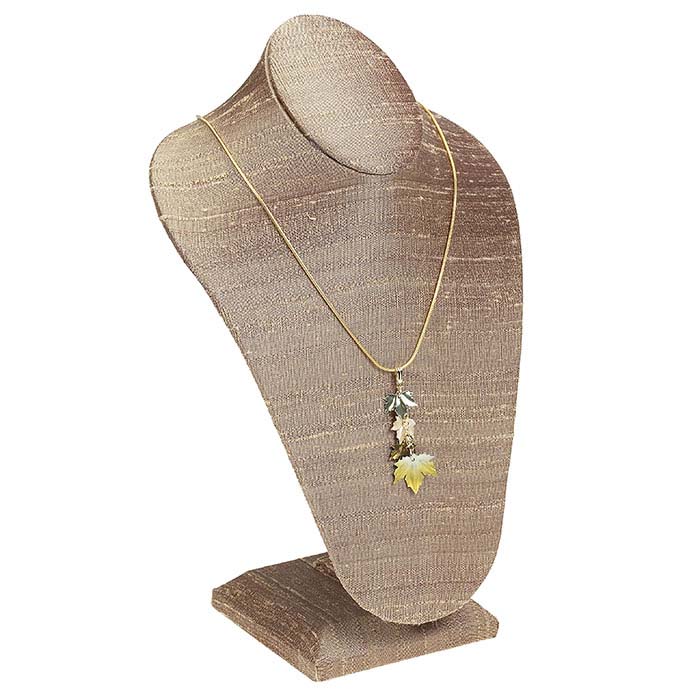 Mocha Silk Necklace Bust Display