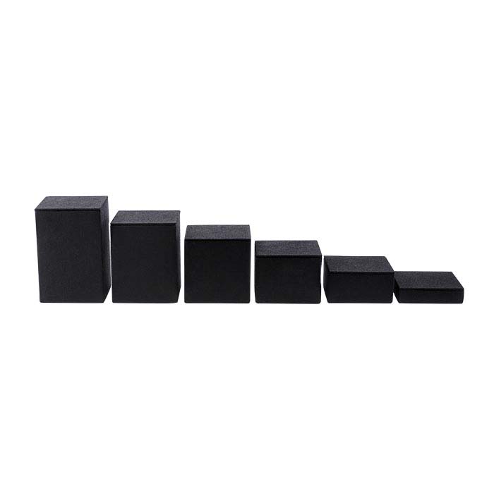 Black Linen Square Block Riser Display Set
