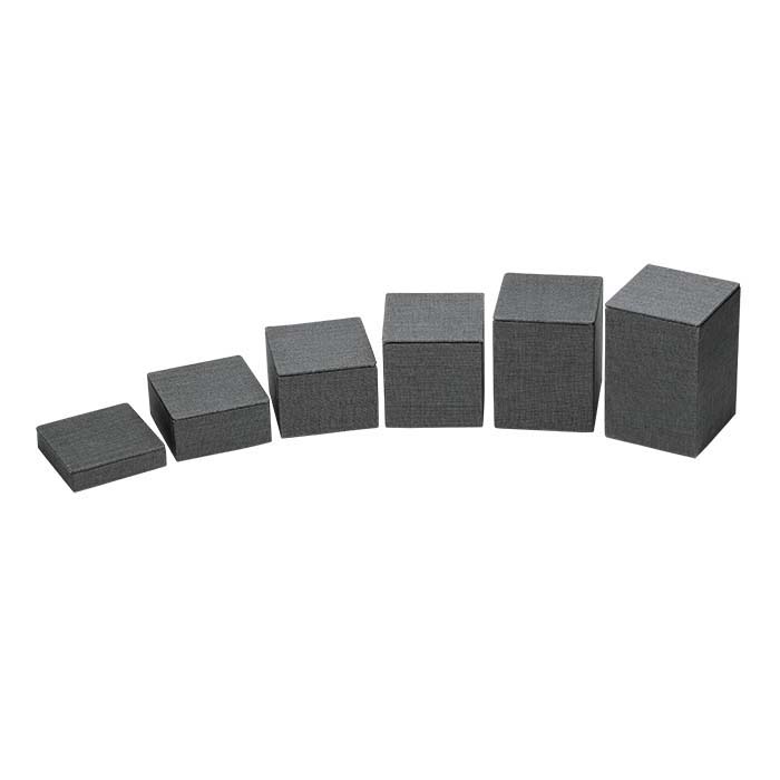Gray Linen Square Block Riser Display Set