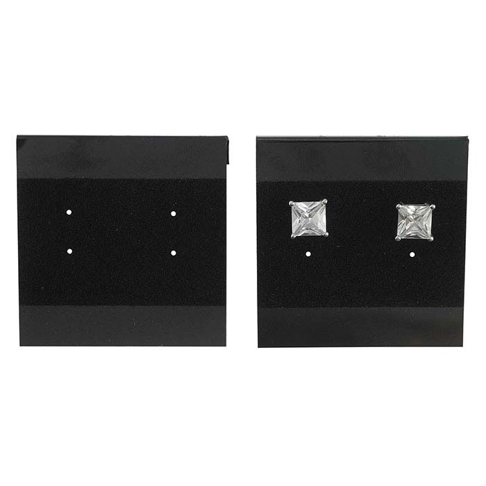 Black Velour-Flocked Plastic Hanging Earring Card