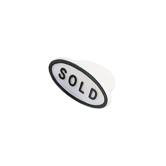 White Plastic Oval "Sold" Plug