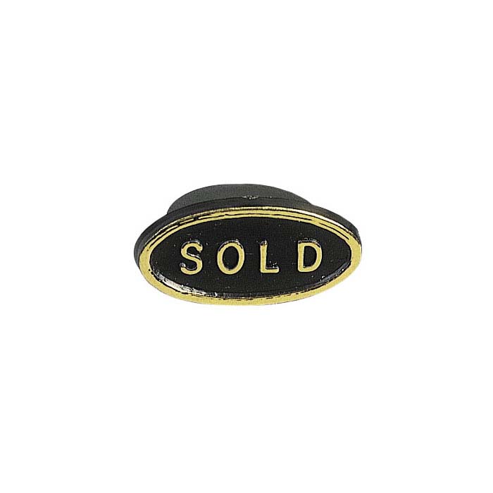 Black Plastic Oval "Sold" Plug