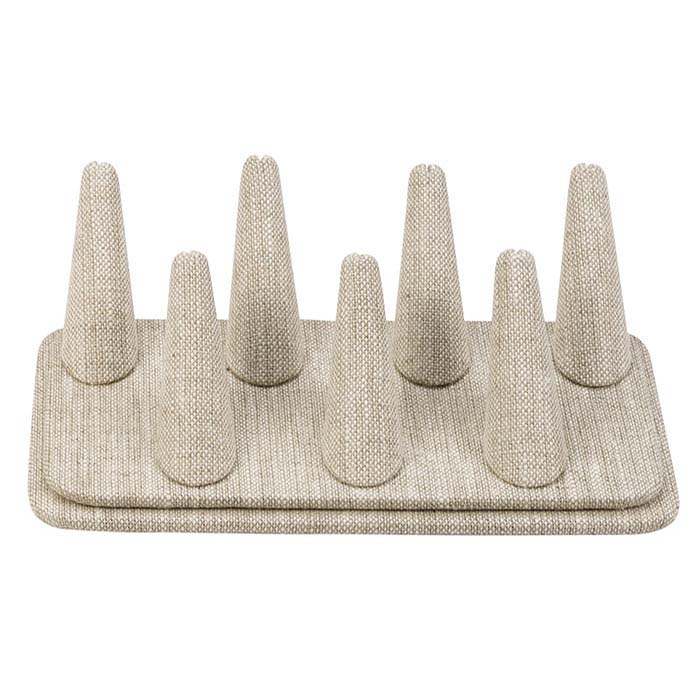 Natural Linen Pretty Fingers™ Seven-Ring Display
