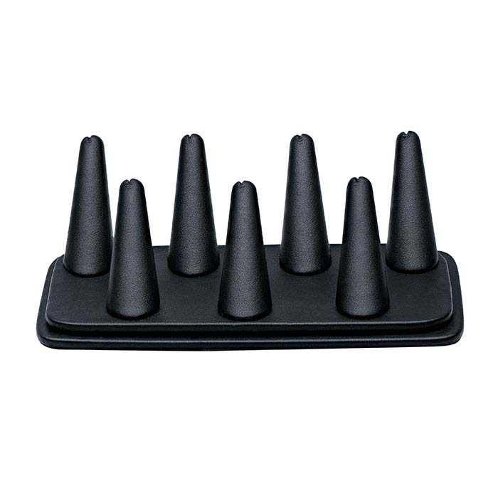 Black Vienna Faux Leather Pretty Fingers™ Seven-Ring Display