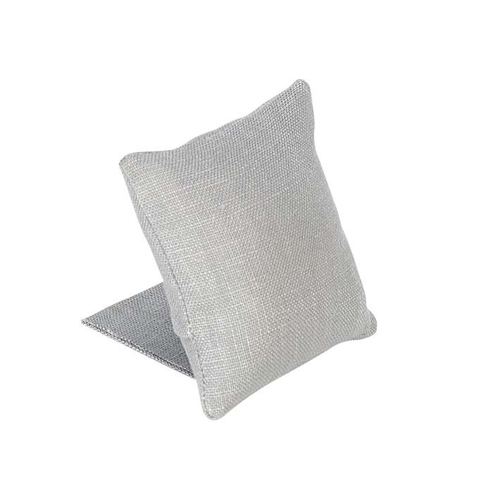 Silver Linen Pillow Display with Stand