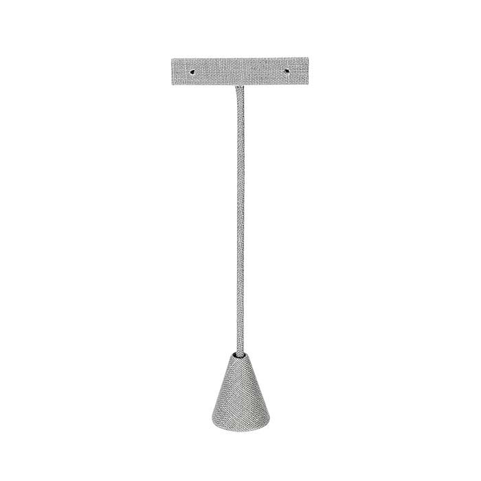 Silver Linen T-Stand Earring Display, 7-1/2"